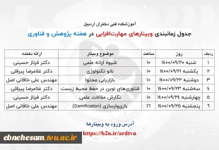 برگزاری وبینار به مناسبت هفته پژوهش به میزبانی آموزشکده دختران اردبیل 9